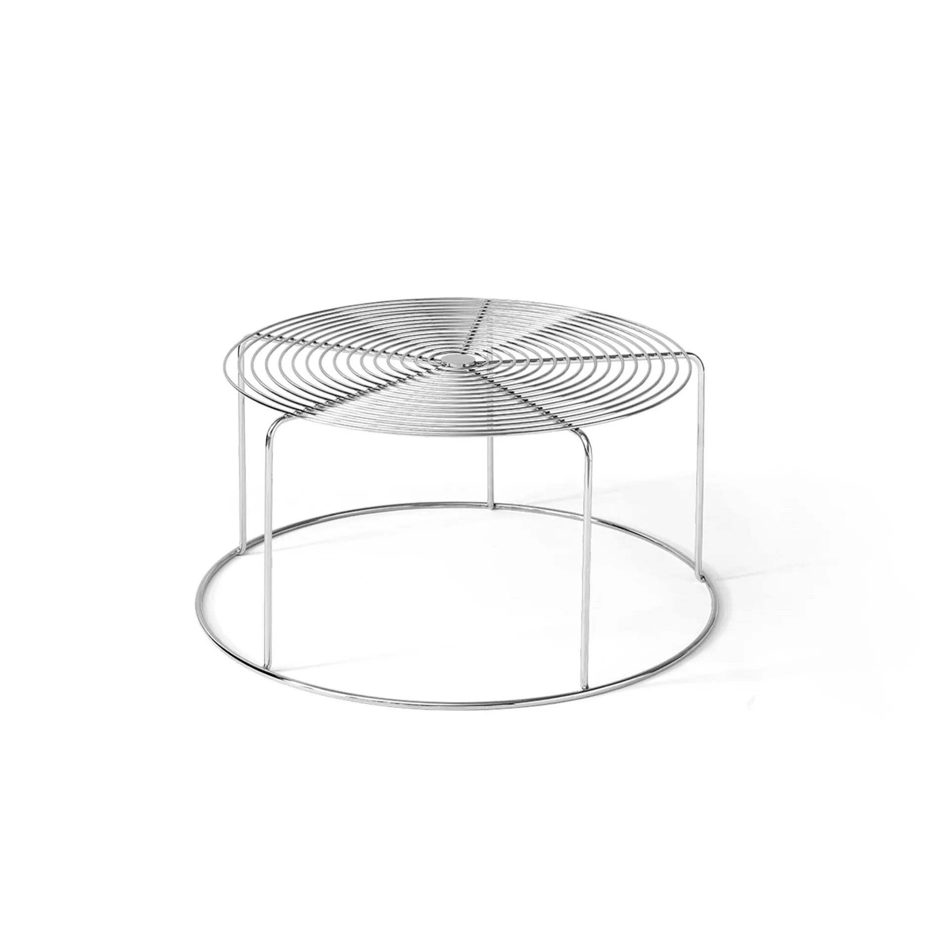 Wire VP17 soffbord, Rostfritt stål, Ø74x36 cm &Tradition