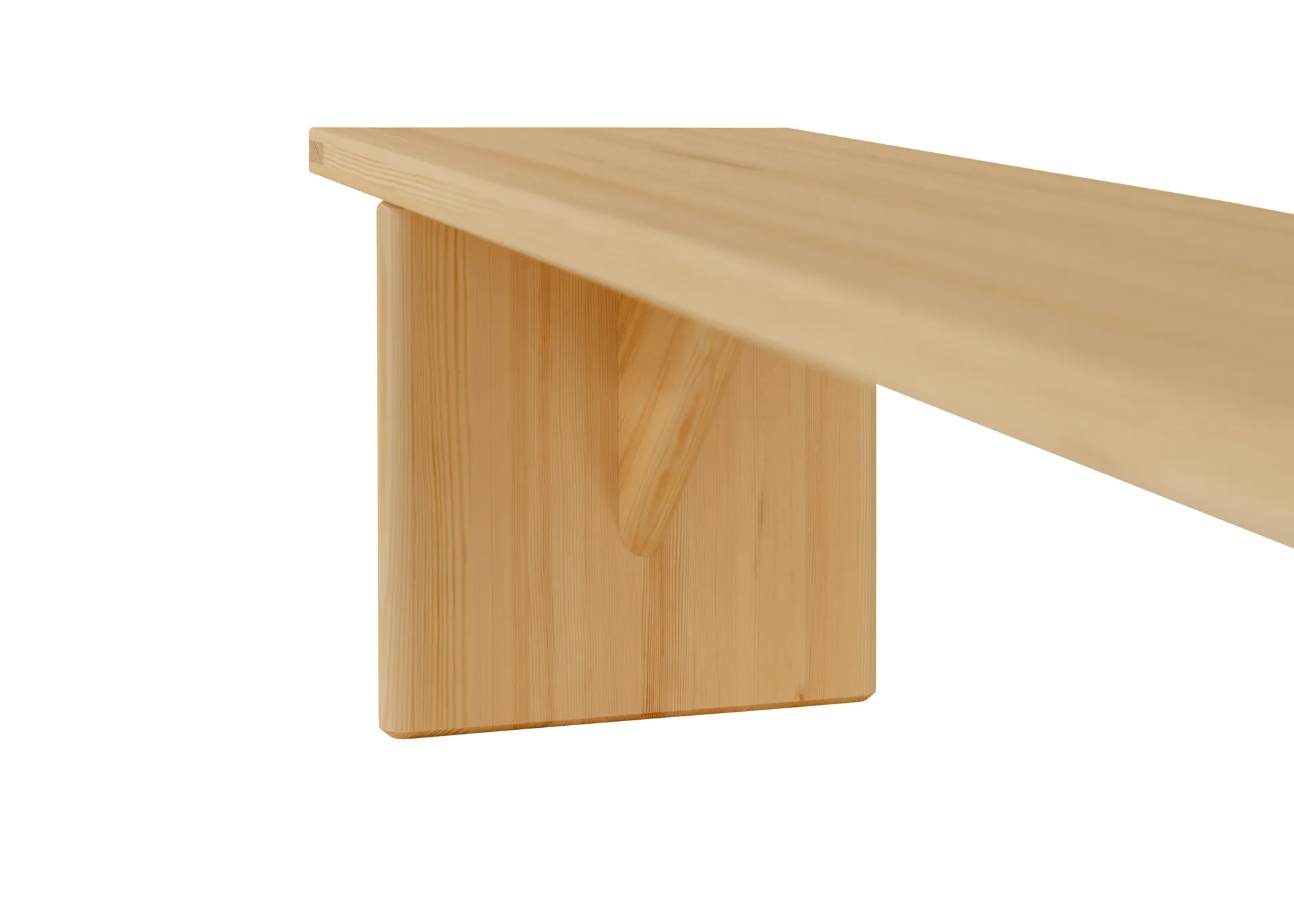 012 Kolmio Bench bänk, Matt oljevaxad furu, 176x42x45 cm Vaarnii