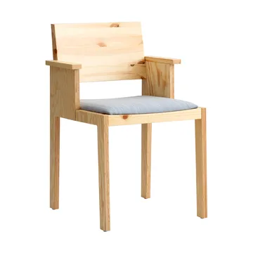 016 Maasto Dining Armchair karmstol - Matt oljevaxad furu, klädd sits grå - Vaarnii
