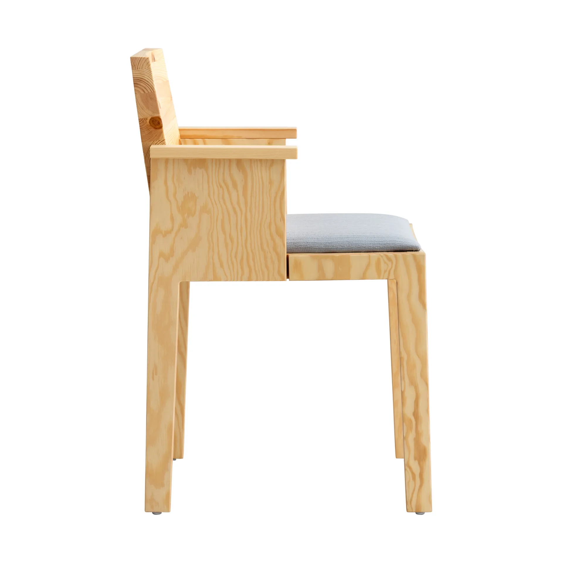 016 Maasto Dining Armchair karmstol, Matt oljevaxad furu, klädd sits grå Vaarnii