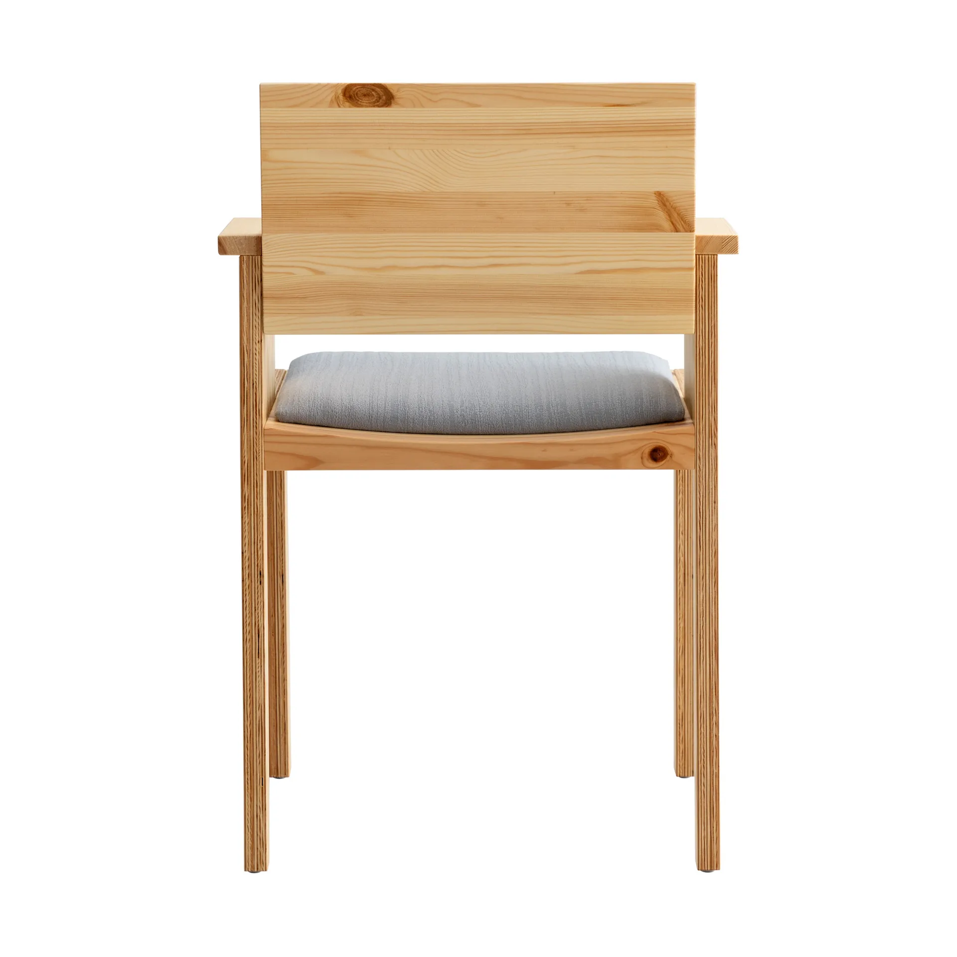 016 Maasto Dining Armchair karmstol, Matt oljevaxad furu, klädd sits grå Vaarnii