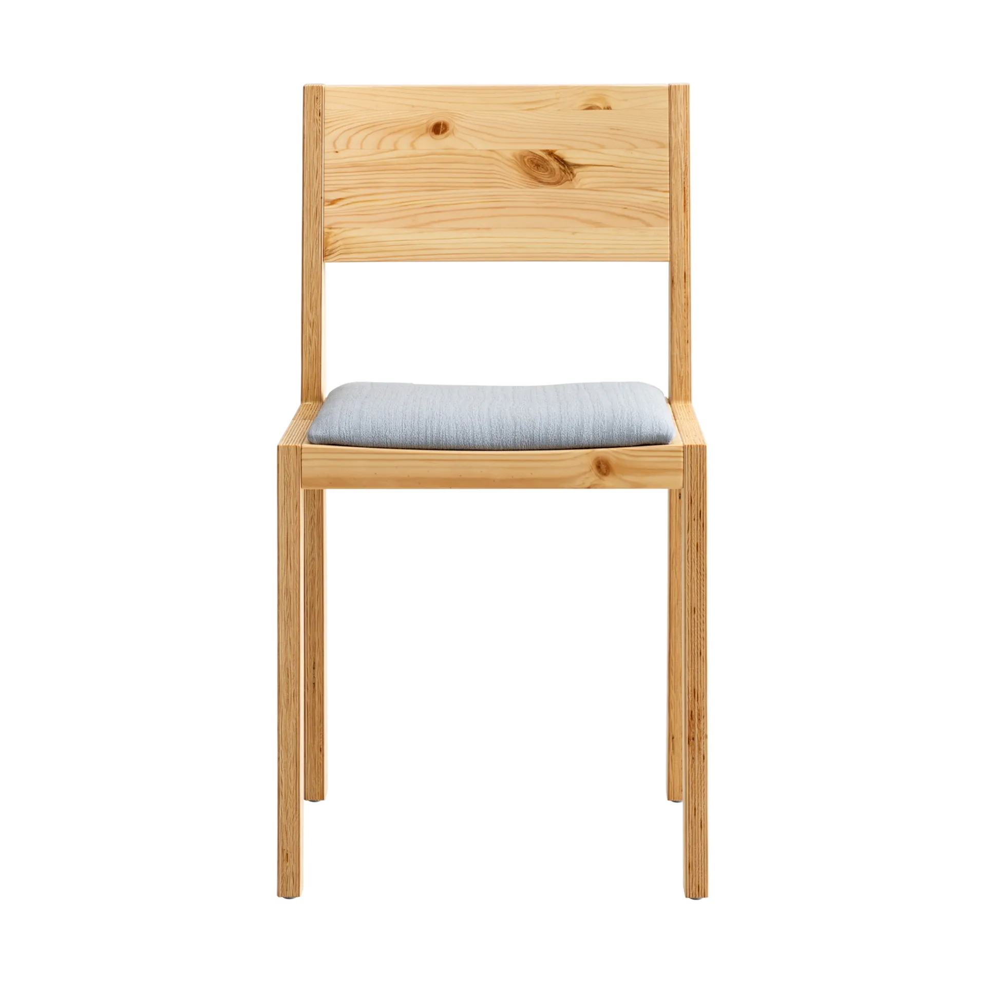 016 Maasto Dining Chair stol, Matt oljevaxad furu, klädd sits grå Vaarnii
