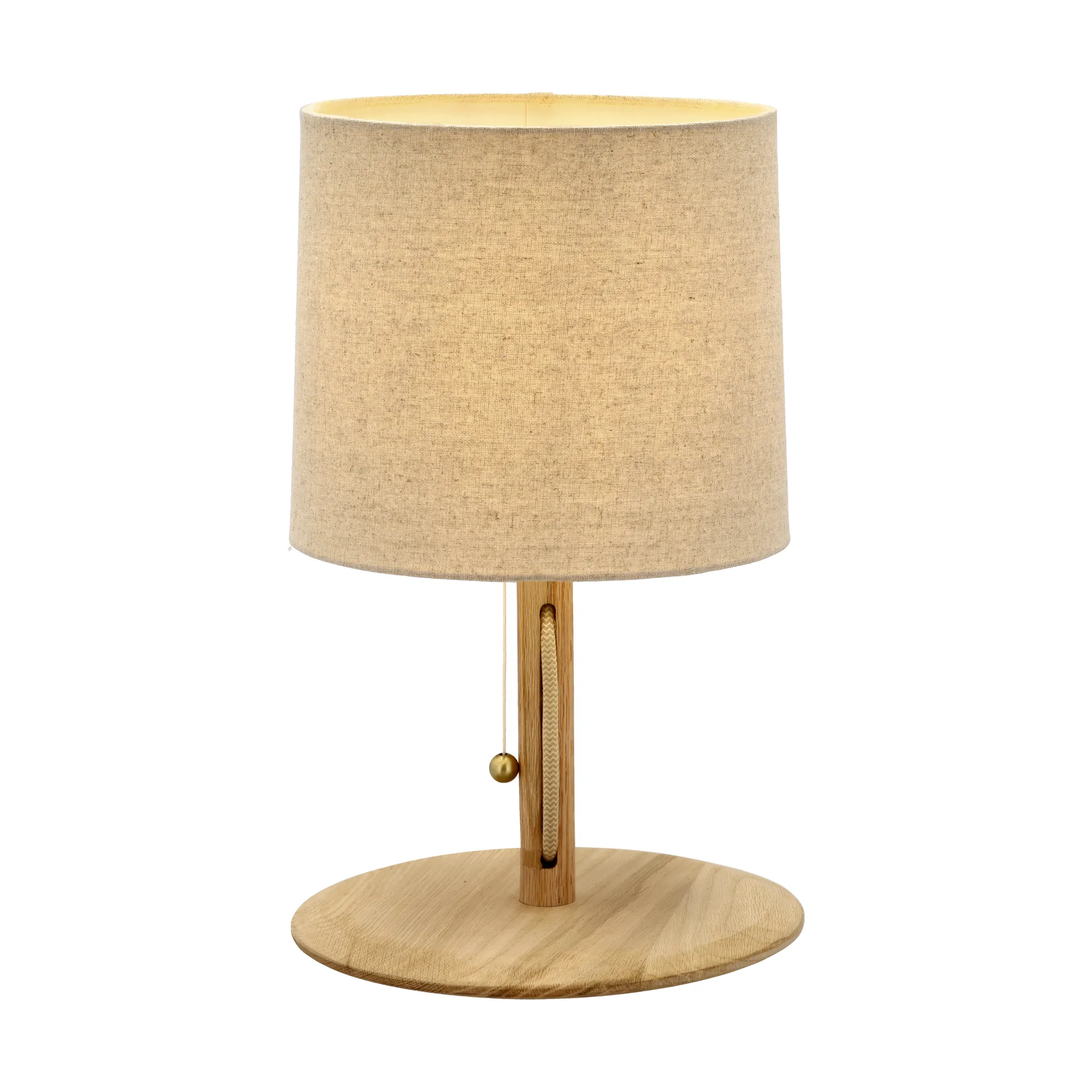 Barv bordslampa 41xØ26 cm, Obehandlad massiv ek Villa Collection