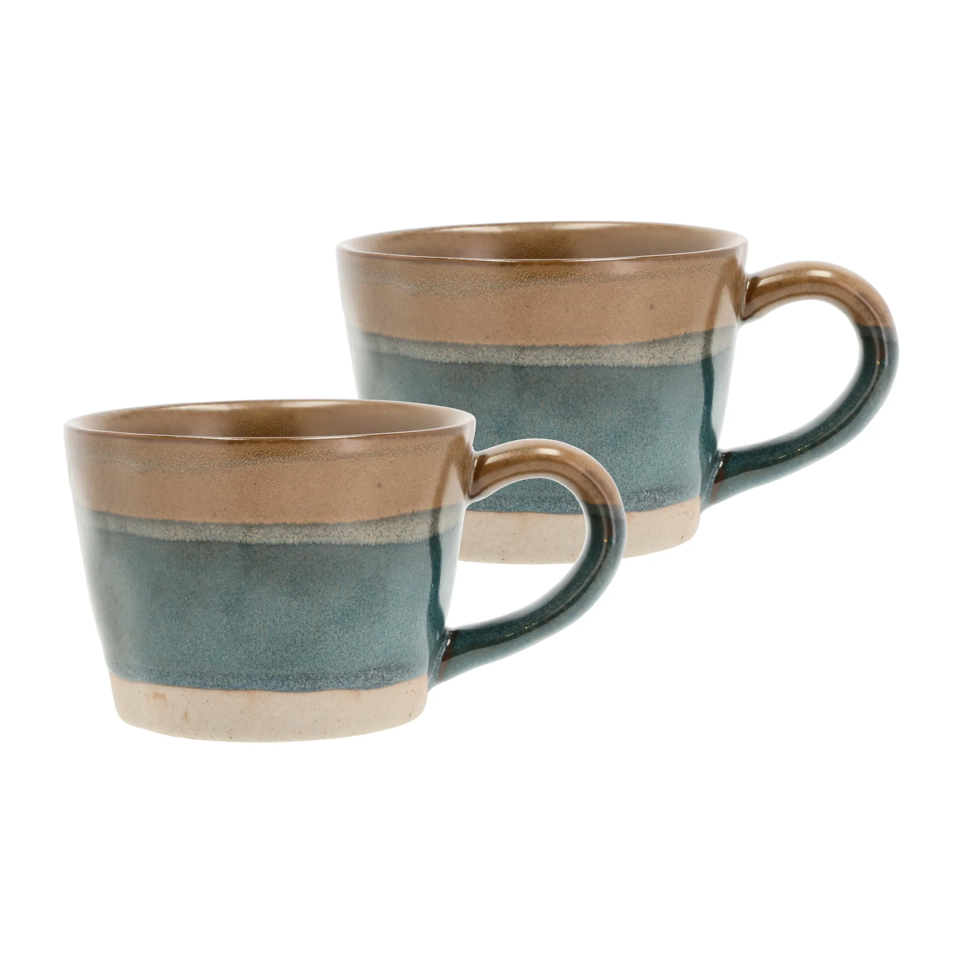 Evig mugg med öra 30 cl 2-pack, Blå-brun Villa Collection