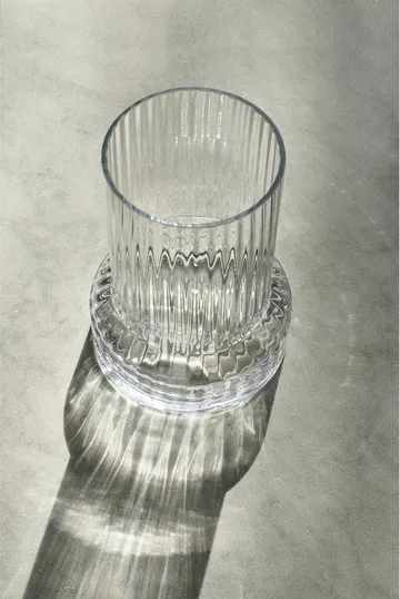 Hvils glasvas räfflad Ø21 cm - Clear - Villa Collection