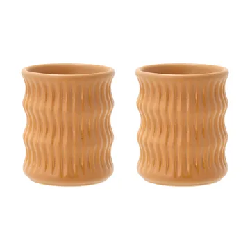 Styles mugg med räfflat mönster 30 cl 2-pack - Amber - Villa Collection