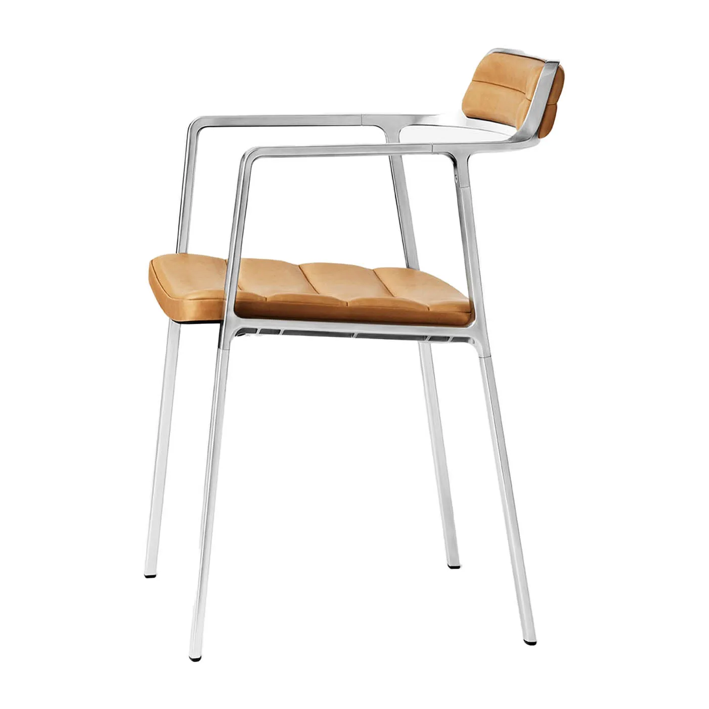 Vipp451 stol, Pol. aluminium-sand leather Vipp