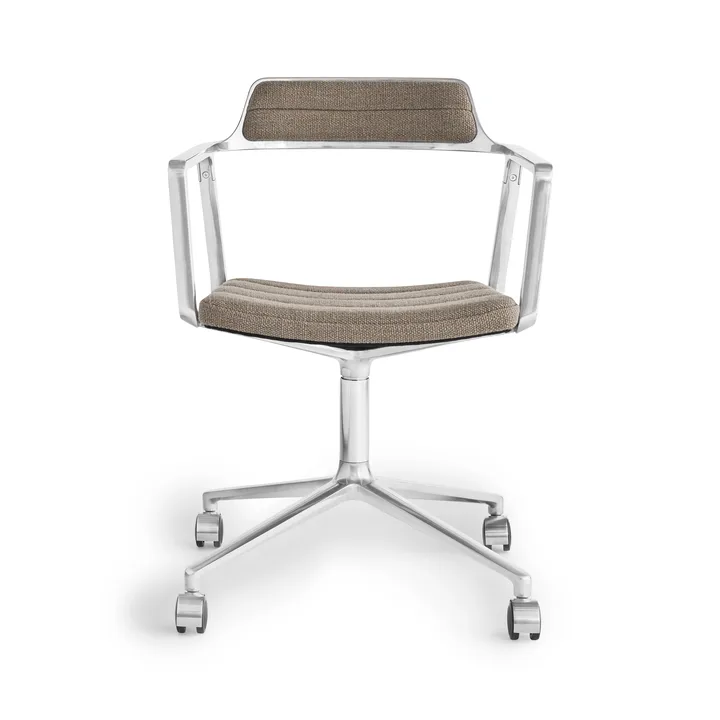 Vipp452 Swivel kontorsstol med hjul - Pol. aluminium-dark sand - Vipp