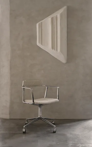 Vipp452 Swivel kontorsstol med hjul - Wavy off white-light grey-pol. aluminium - Vipp
