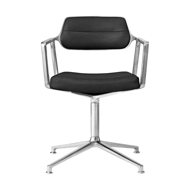 Vipp453 Swivel kontorsstol - Leather black-pol. aluminium - Vipp