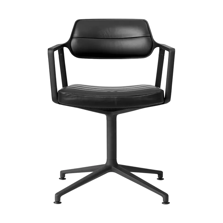 Vipp453 Swivel kontorsstol - Leather black-svart aluminium - Vipp