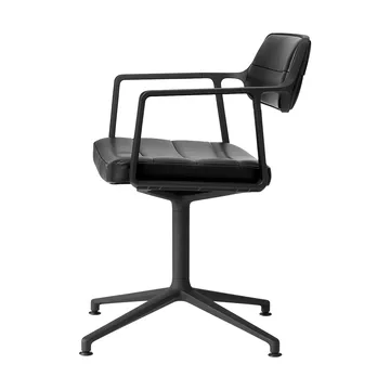 Vipp453 Swivel kontorsstol - Leather black-svart aluminium - Vipp
