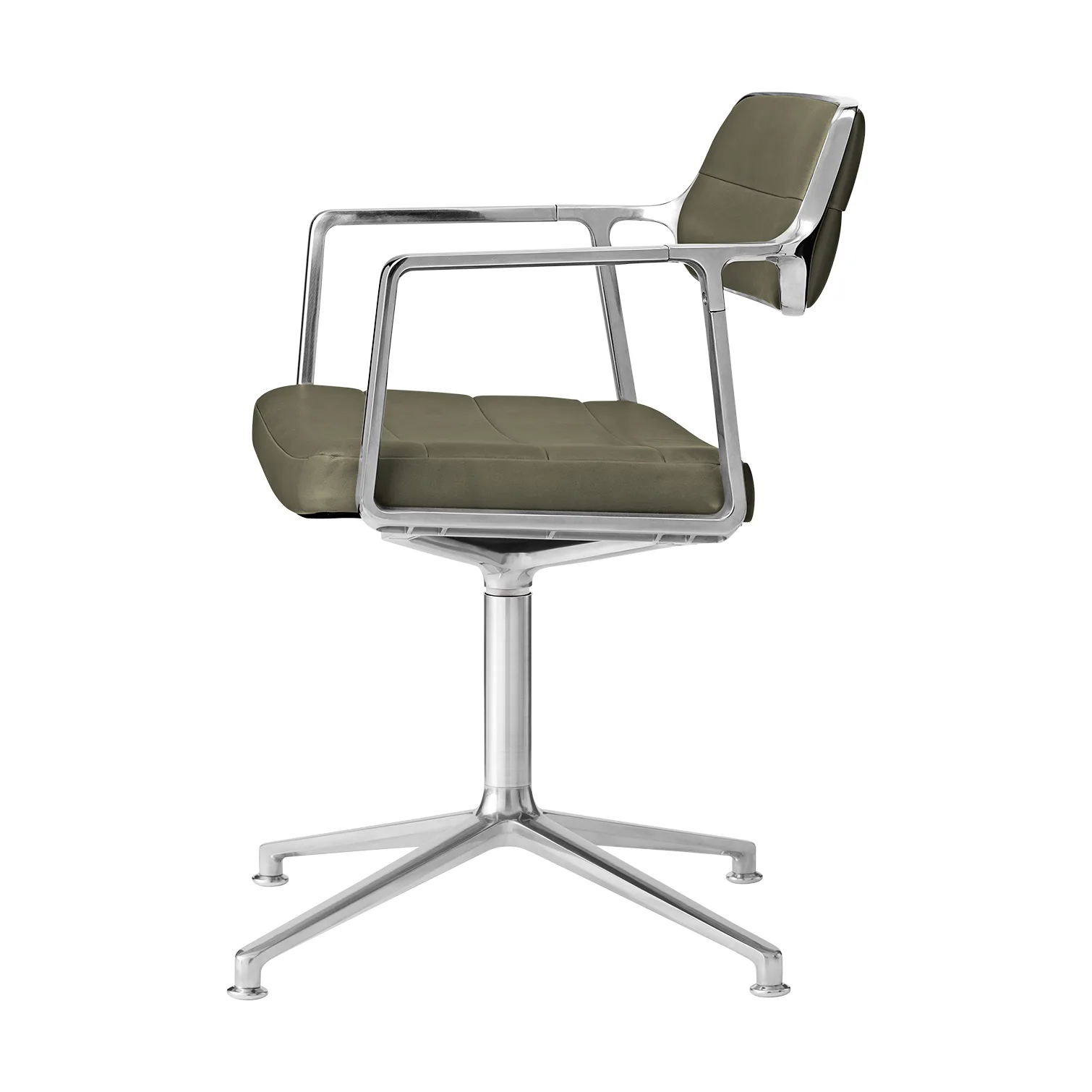 Vipp453 Swivel kontorsstol, Leather bosco green-pol. aluminium Vipp