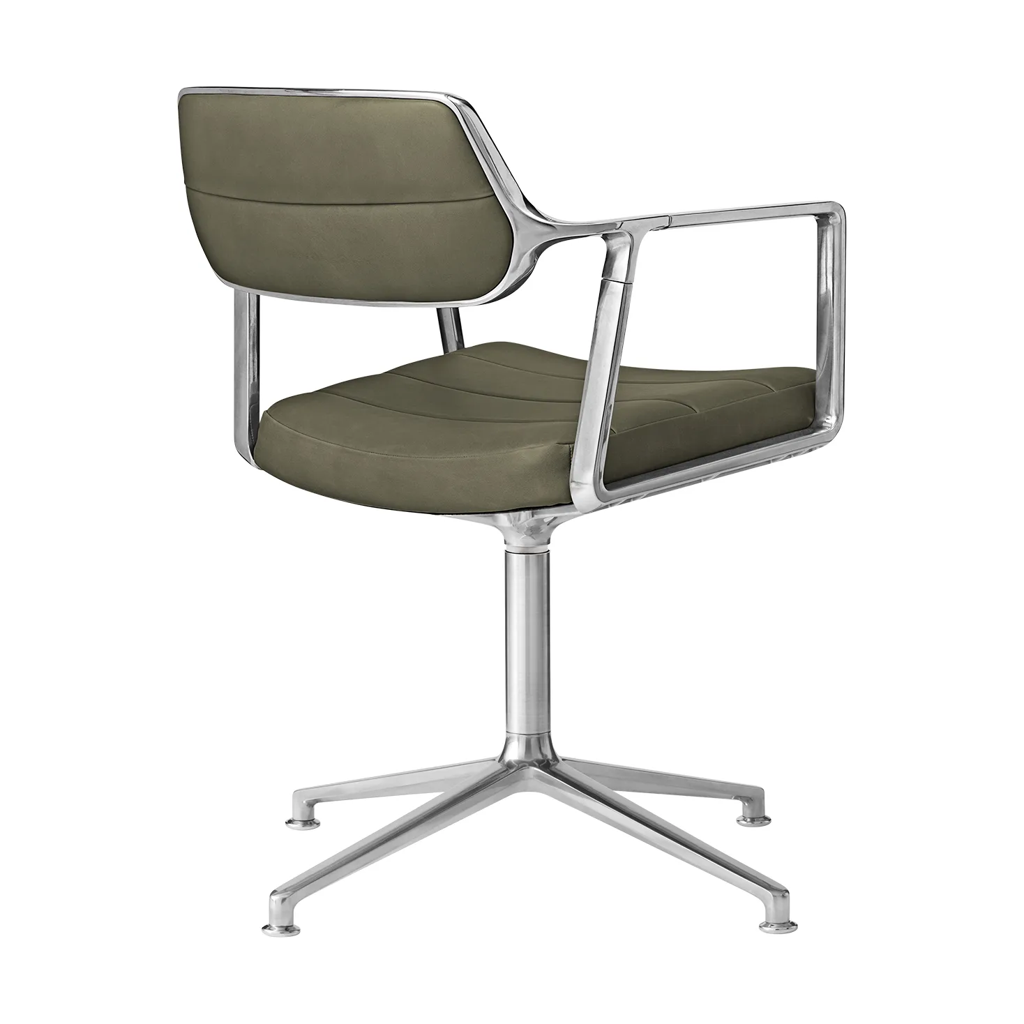 Vipp453 Swivel kontorsstol, Leather bosco green-pol. aluminium Vipp