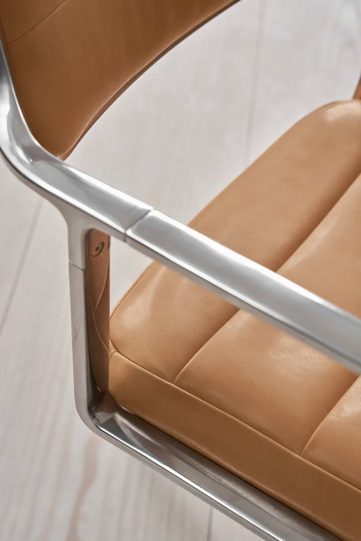 Vipp453 Swivel kontorsstol - Leather camel-pol. aluminium - Vipp