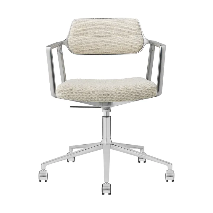 Vipp453+ Swivel kontorsstol med hjul - Wavy off white-light grey-pol. aluminium - Vipp
