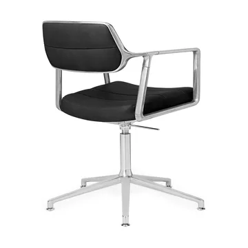 Vipp453+ Swivel kontorsstol - Pol. aluminium-black leather - Vipp