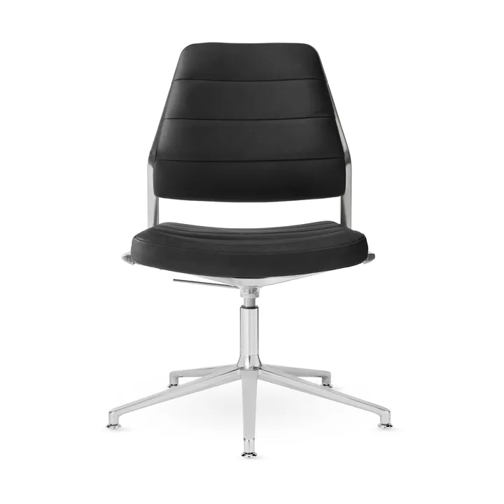 Vipp454+ Swivel chair kontorsstol - Black leather-polished aluminium - Vipp