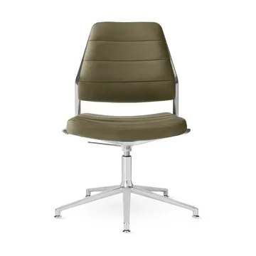 Vipp454+ Swivel chair kontorsstol - Bosco leather green-polished aluminium - Vipp