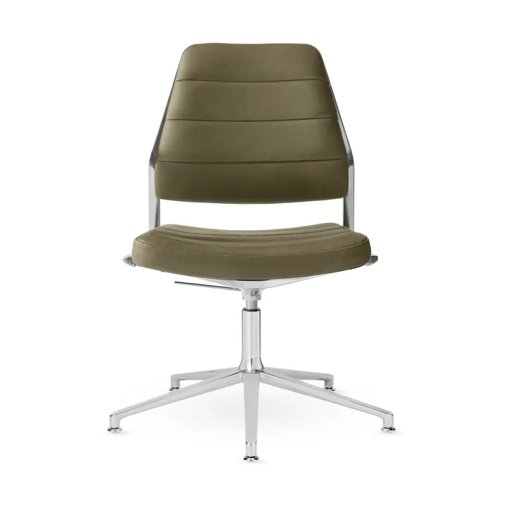 Vipp454+ Swivel chair kontorsstol - Bosco leather green-polished aluminium - Vipp