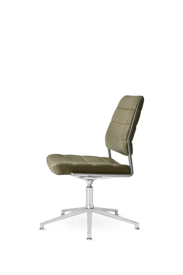 Vipp454+ Swivel chair kontorsstol - Bosco leather green-polished aluminium - Vipp
