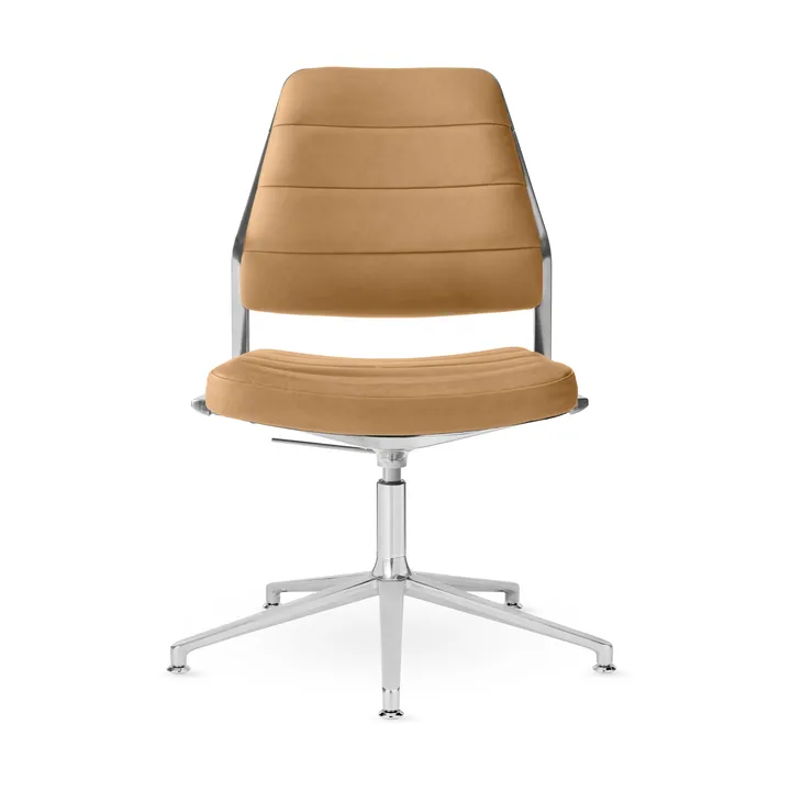Vipp454+ Swivel chair kontorsstol - Camel leather-polished aluminium - Vipp