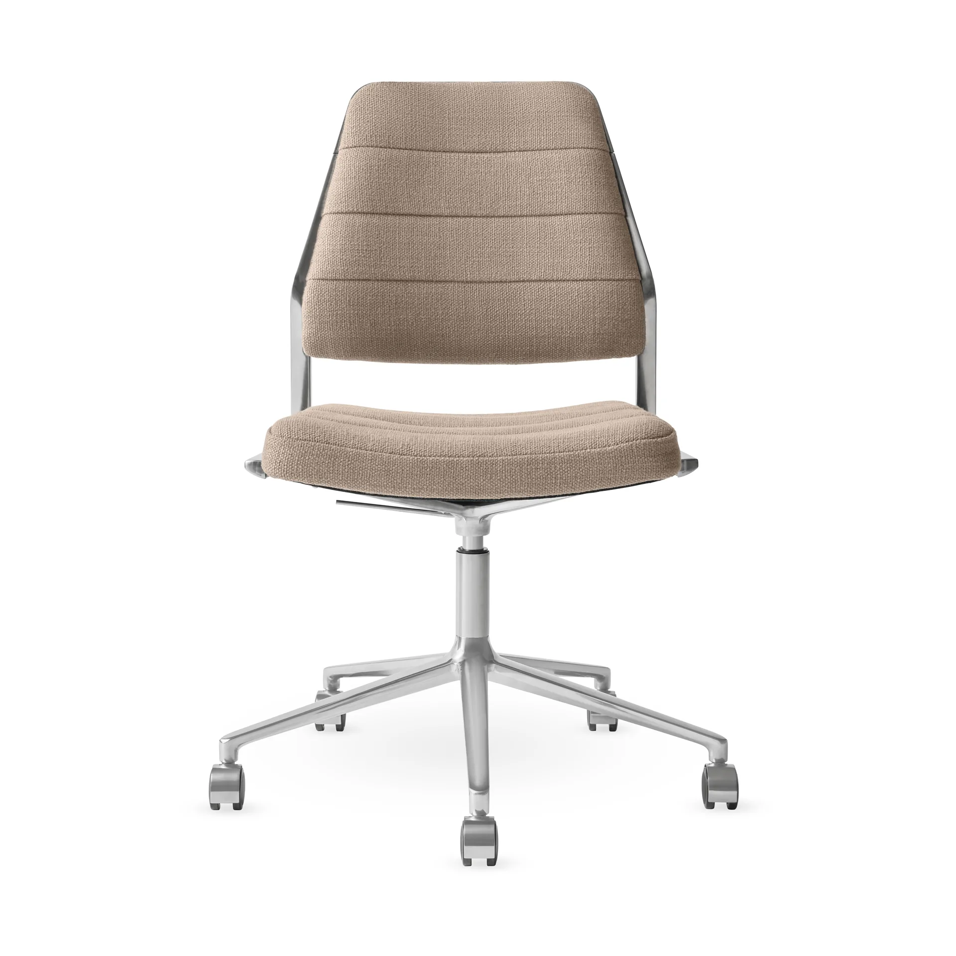 Vipp454+ Swivel chair kontorsstol med hjul, Tide dark sand-polished aluminium Vipp