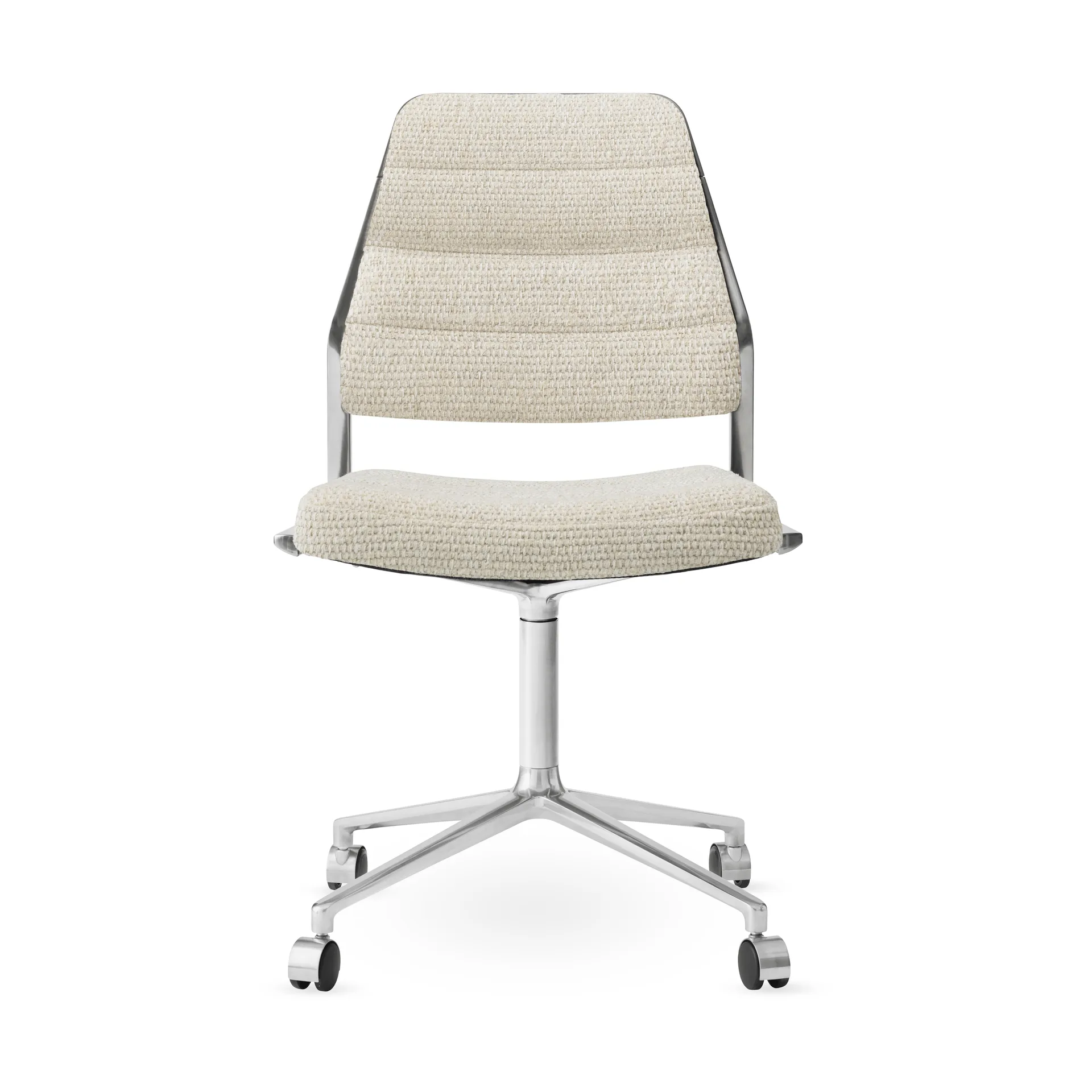Vipp454 Swivel chair kontorsstol med hjul, Wavy-polished aluminium Vipp