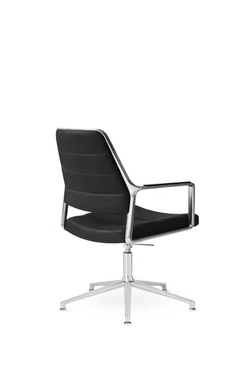 Vipp455+ Swivel chair kontorsstol - Black leather-polished aluminium - Vipp