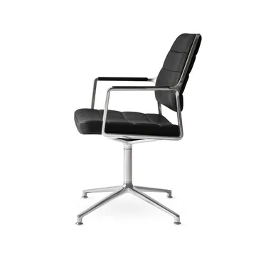 Vipp455 Swivel chair kontorsstol - Black leather-polished aluminium - Vipp