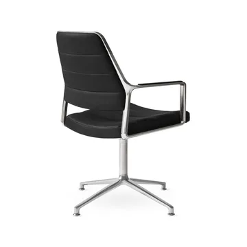 Vipp455 Swivel chair kontorsstol - Black leather-polished aluminium - Vipp