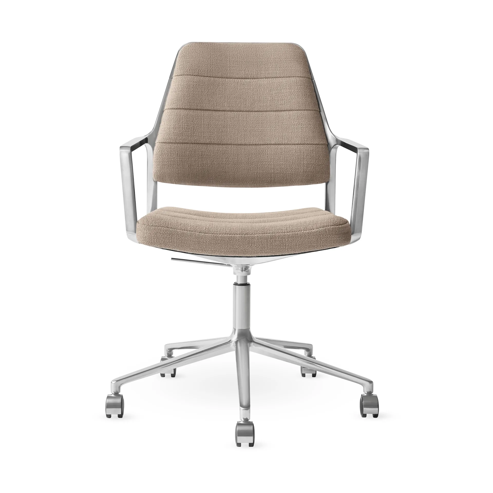 Vipp455+ Swivel chair kontorsstol med hjul, Tide dark sand-polished aluminium Vipp
