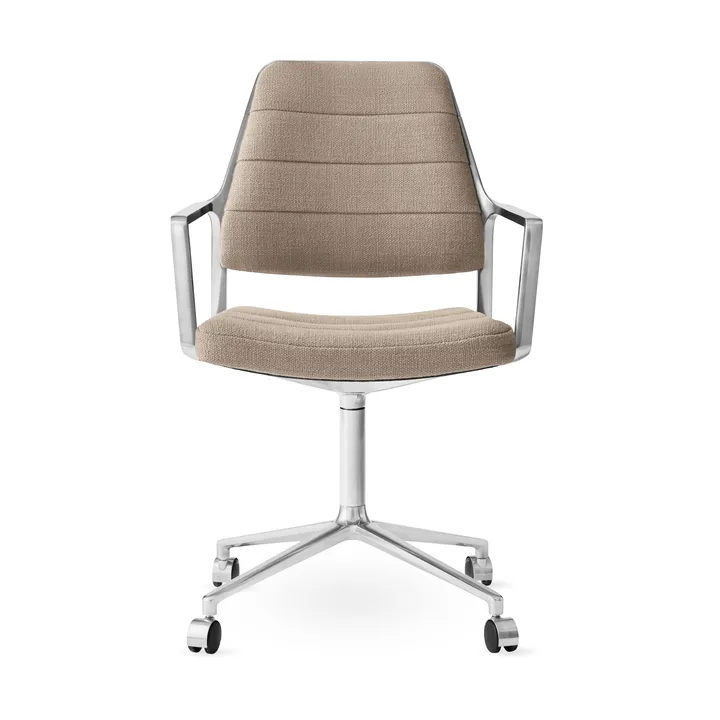 Vipp455 Swivel chair kontorsstol med hjul - Tide dark sand-polished aluminium - Vipp
