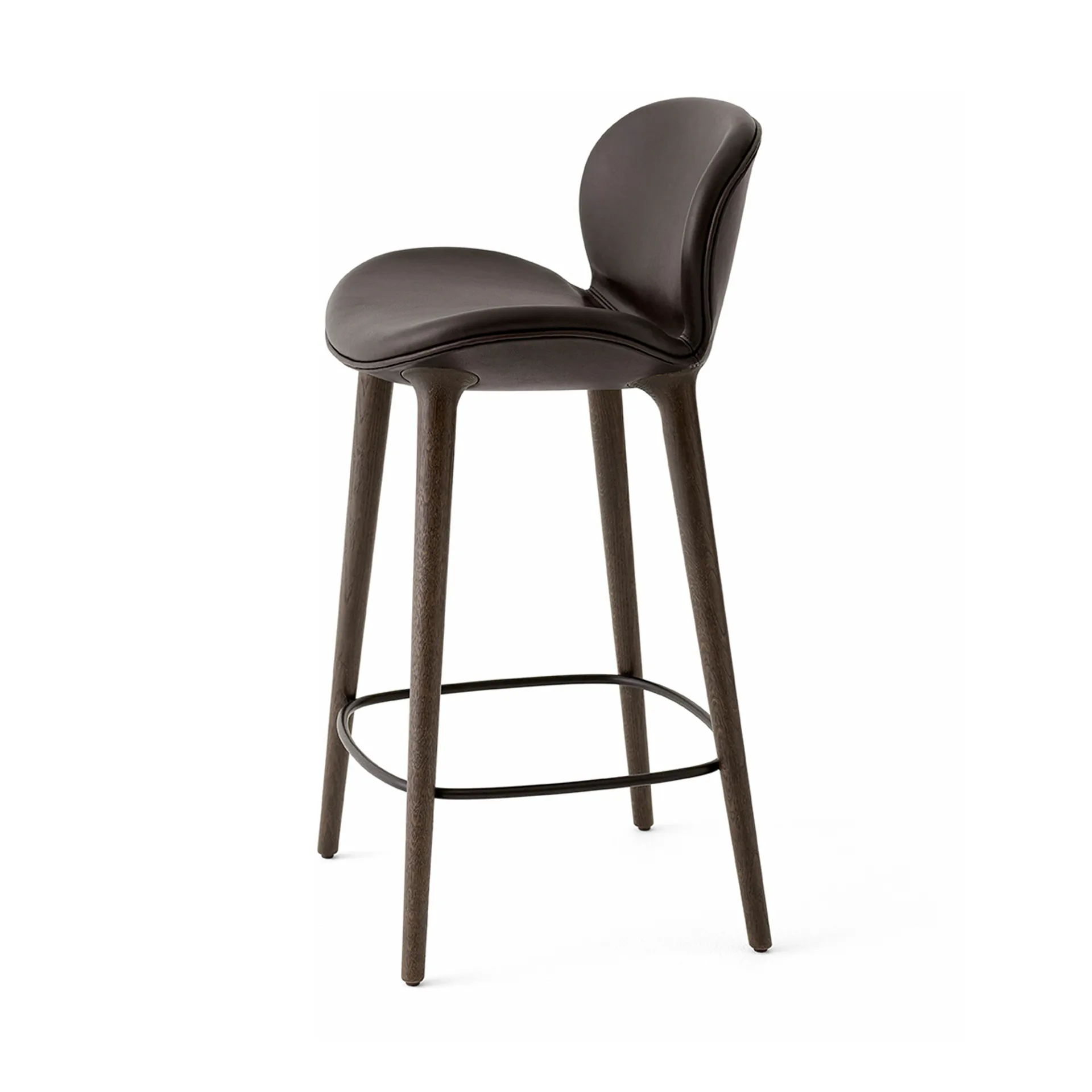 Vipp465 Lodge barstol, Dark oak-dark brown leather Vipp