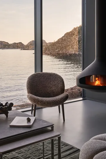 Vipp469 Lodge loungefåtölj low back - Curly 07 umber-dark oak - Vipp