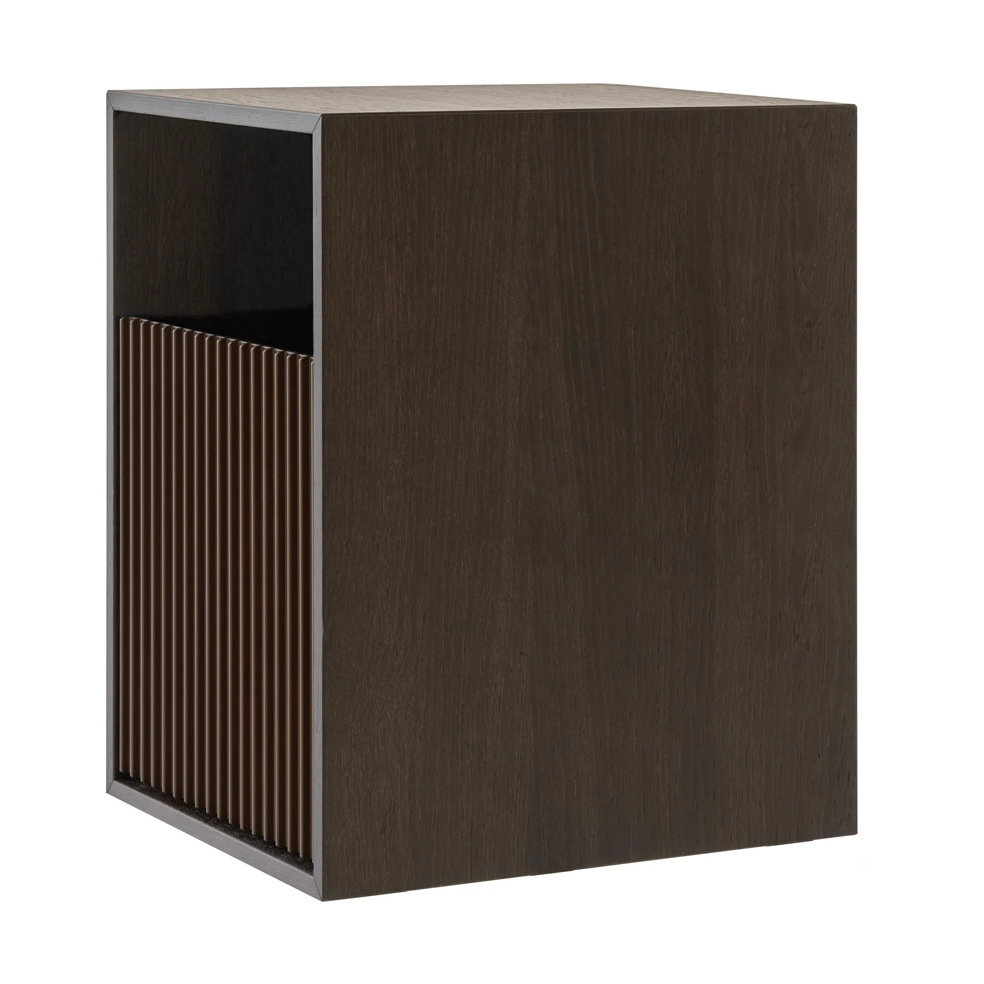 Vipp672 sängbord, Mörk ek-ljus aluminium, vägg, 31,5x48x38 cm Vipp