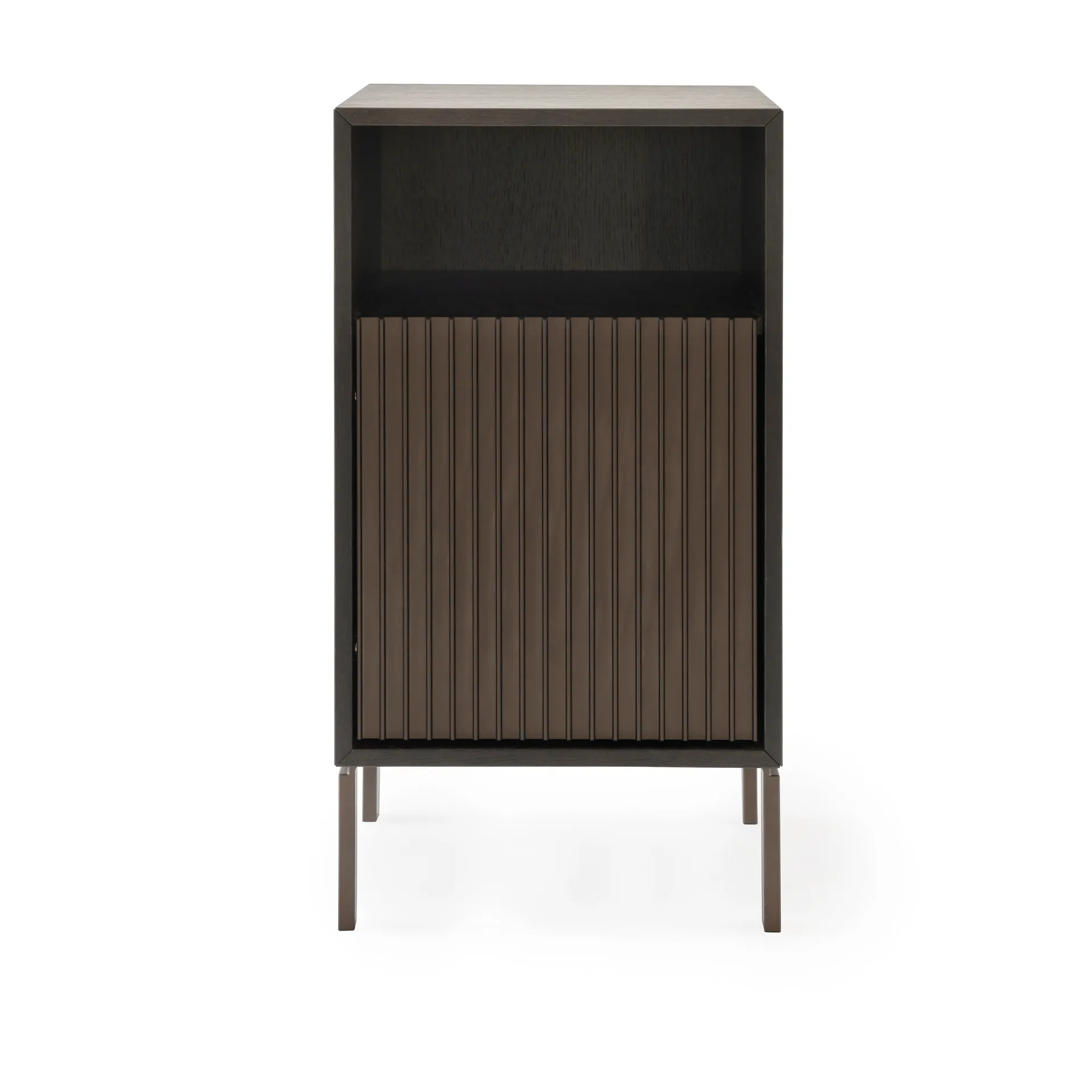 Vipp672 sängbord, Mörk ek-mörk aluminium, 31,5x60x38 cm Vipp