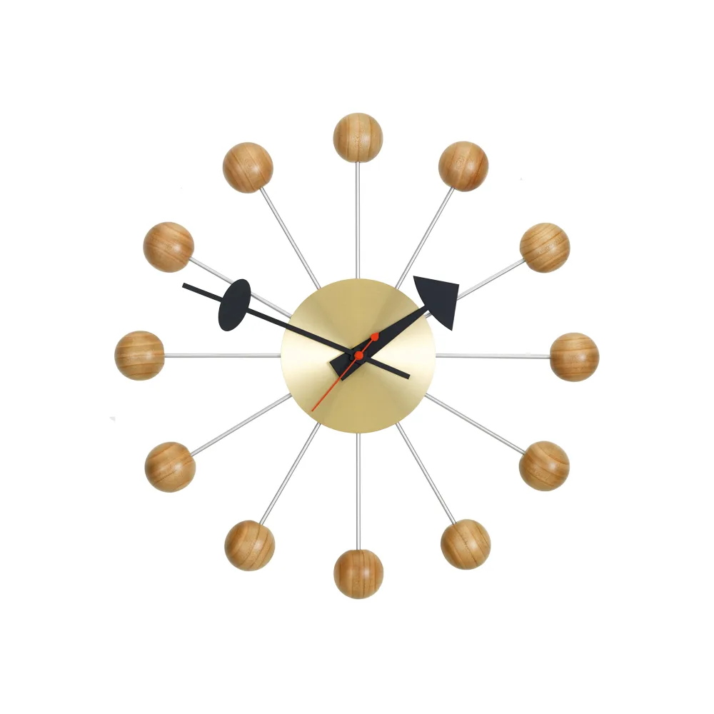 Ball Clock väggklocka, Körsbär Vitra
