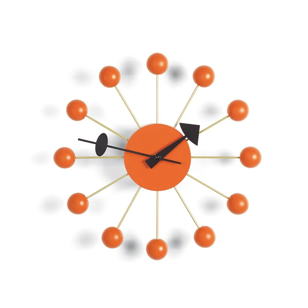 Ball Clock väggklocka, Orange Vitra