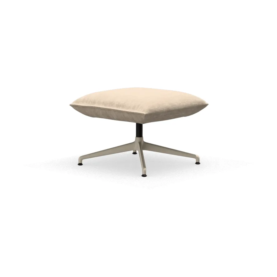 Bascule Ottoman fotpall, Iroko cream-aluminium/chalk 4-star base Vitra