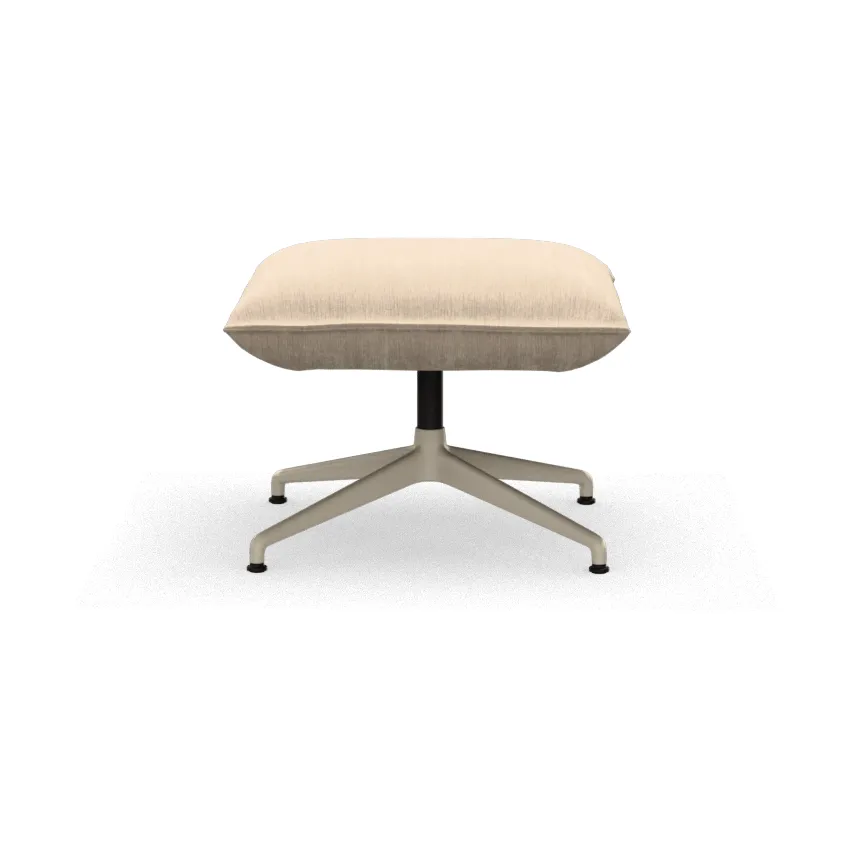 Bascule Ottoman fotpall, Iroko cream-aluminium/chalk 4-star base Vitra