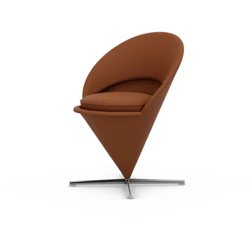 Cone Chair stol - Leather premium F cognac-rostfritt stål - Vitra