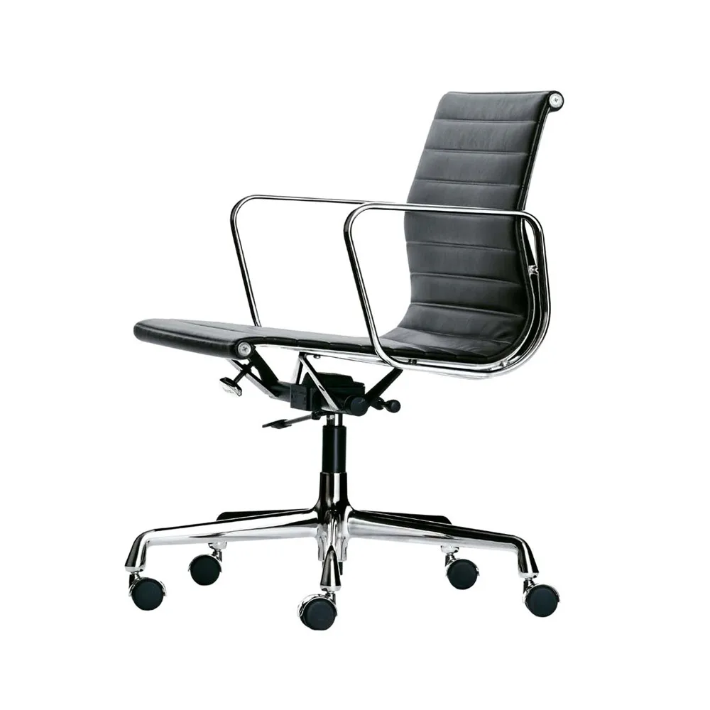 EA 117 kontorsstol Leather Premium F L50, Premium F 66 nero-krom Vitra