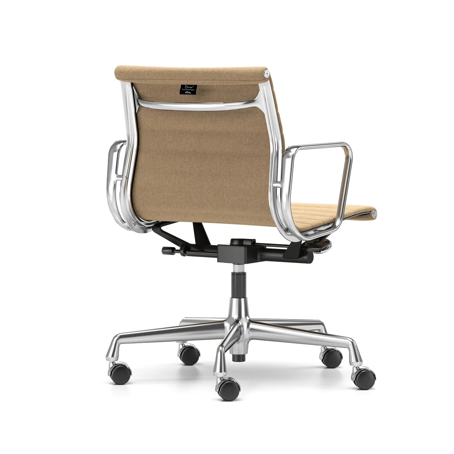 EA 118 stol höj- och sänkbar polerat krom, Cosy Papyrus mjuka hjul broms Vitra