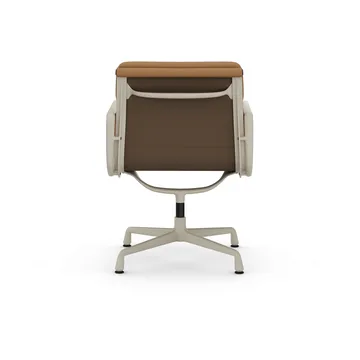 EA 208 Soft Pad Chair swivel chair kontorsstol - 62 Ochre leather premium F-37 chalk powder coated - Vitra