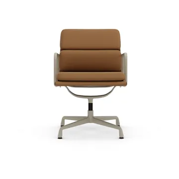 EA 208 Soft Pad Chair swivel chair kontorsstol - 62 Ochre leather premium F-37 chalk powder coated - Vitra
