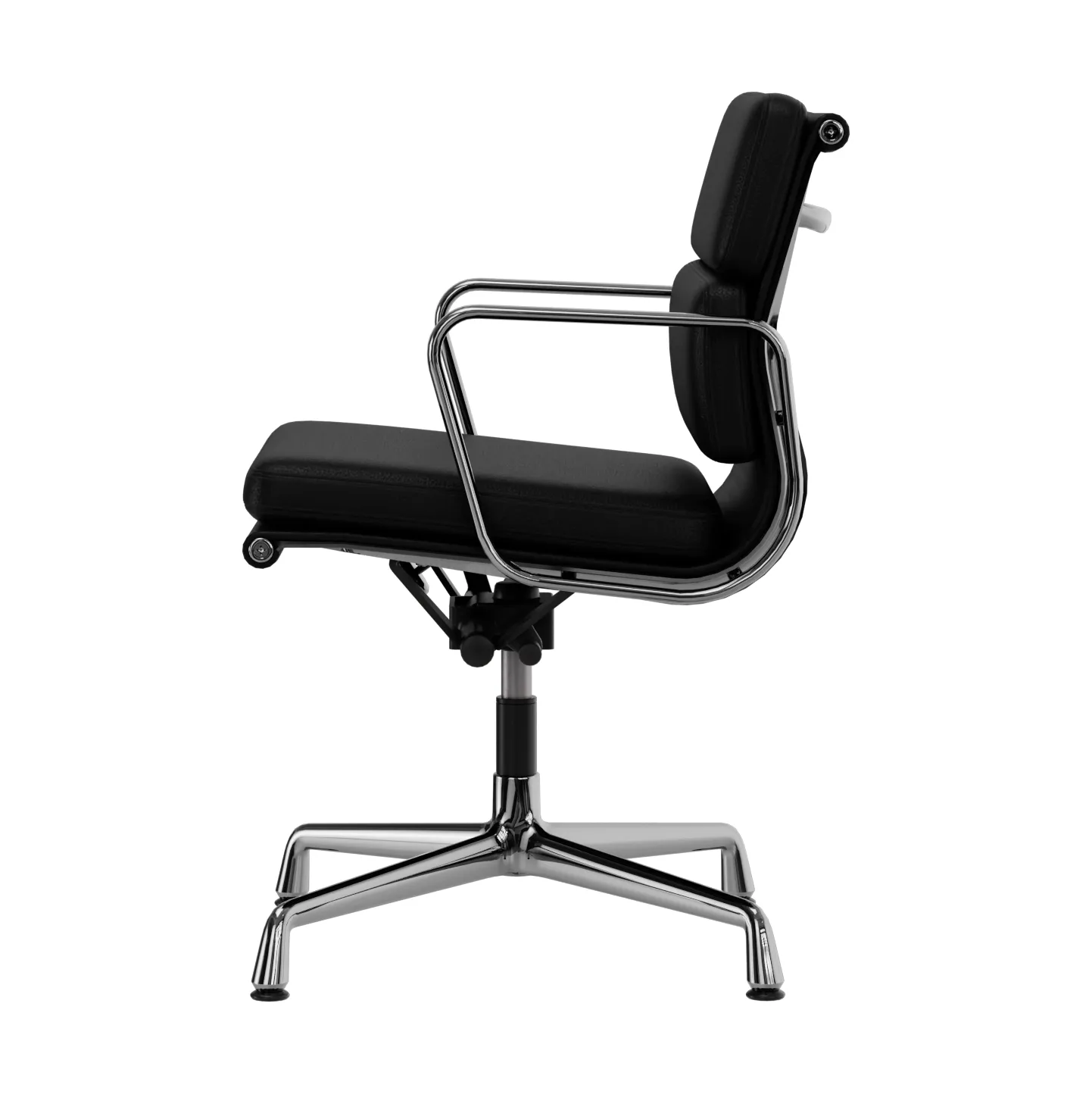 EA 231 Soft Pad Chair kontorsstol felt glides, 66 nero leather L20-chrome Vitra