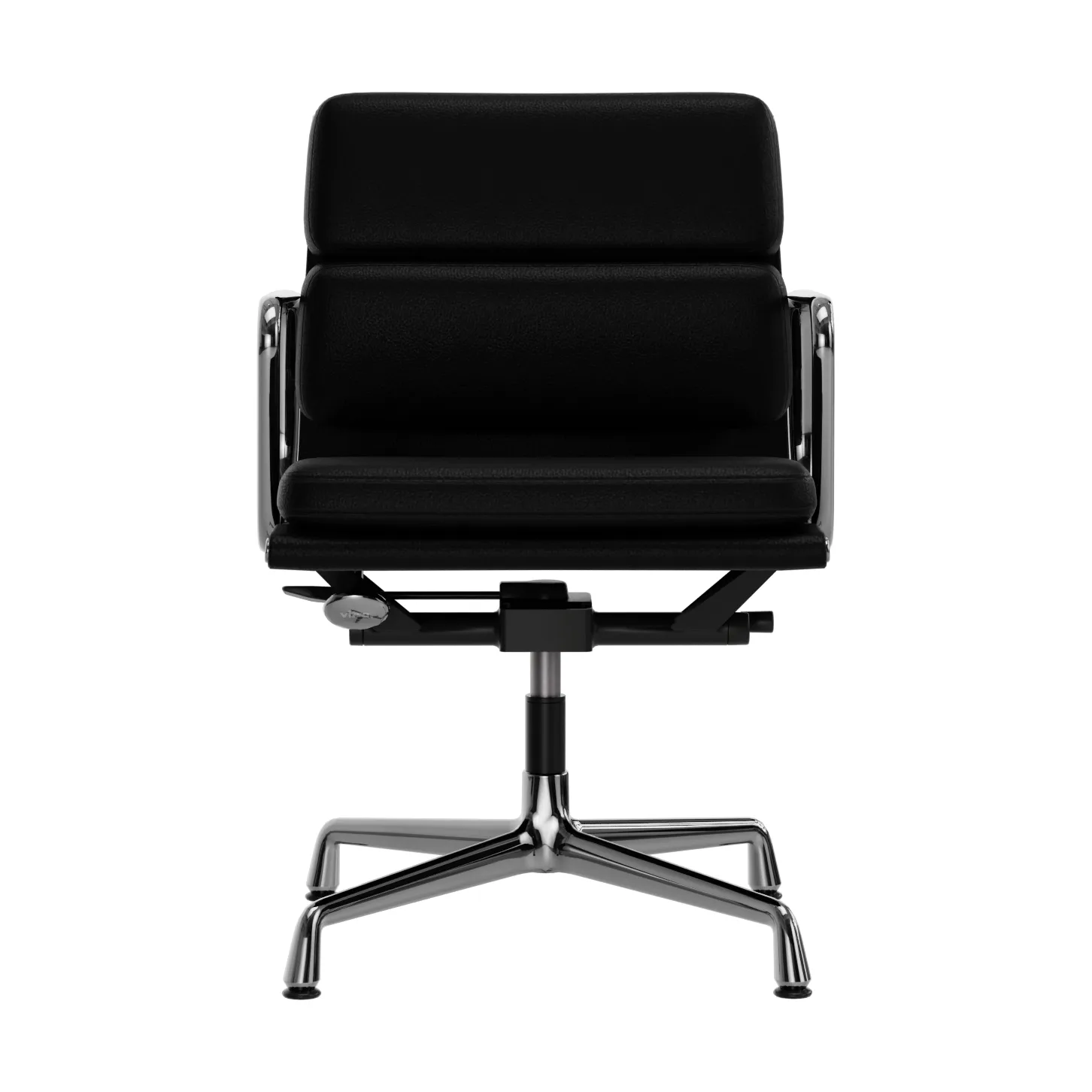 EA 231 Soft Pad Chair kontorsstol felt glides, 66 nero leather L20-chrome Vitra