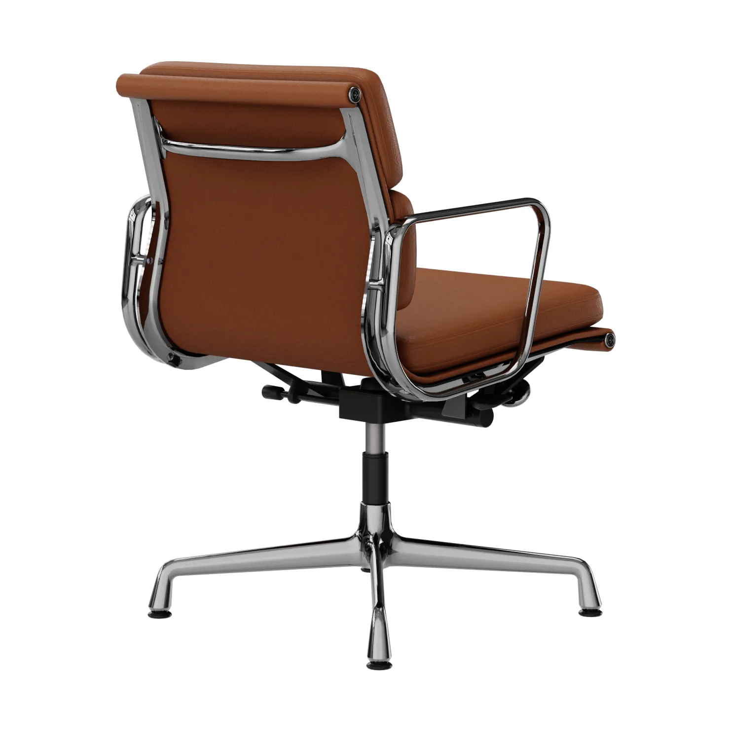 EA 231 Soft Pad Chair kontorsstol felt glides, 97 cognac leather L20-chrome Vitra