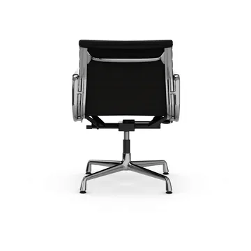 EA132 Aluminium Chair kontorsstol felt glides - 66 nero black leather-polished - Vitra